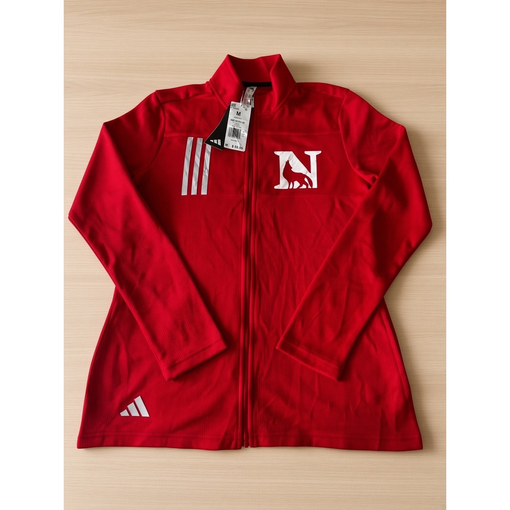 Adidas Women Red Wolves Full Zip Track Jacket FT6580 Mock Neck Medium NWT